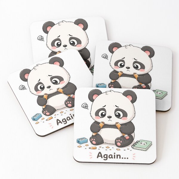 Item preview, Panda Broke Pencil Again Study Oops Moment designed and sold by Sadia  Jannat.
