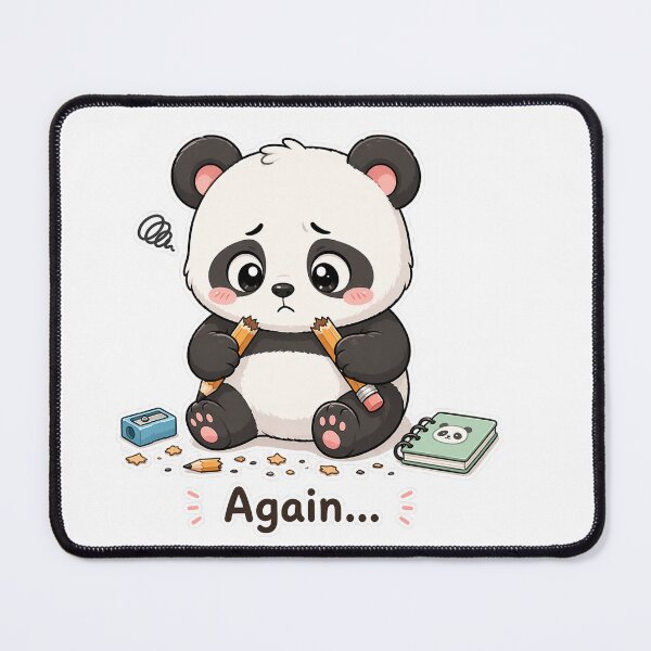 Item preview, Panda Broke Pencil Again Study Oops Moment designed and sold by Sadia Jannat.