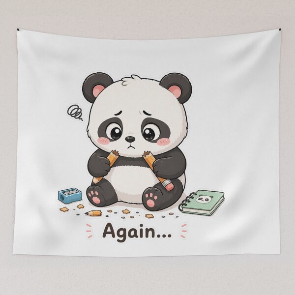 Item preview, Panda Broke Pencil Again Study Oops Moment designed and sold by Sadia  Jannat.