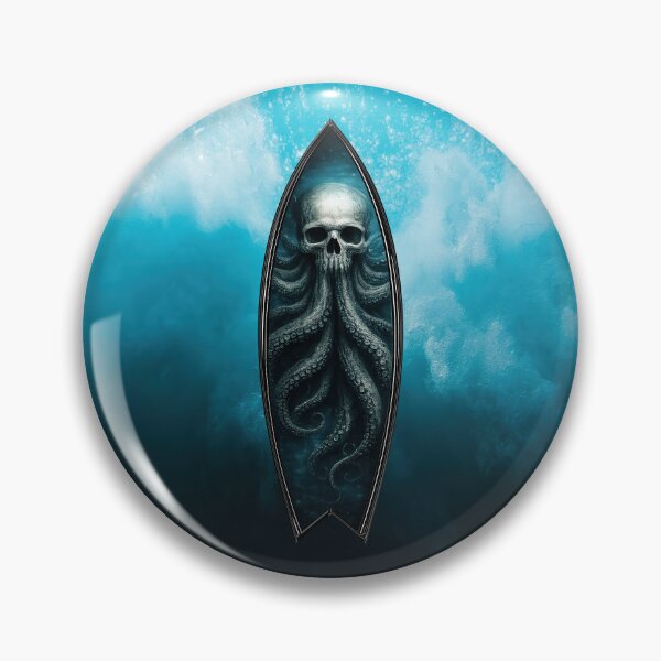Item preview, Kraken Skull Surfboard – Dark Ocean Deep Sea Horror Design designed and sold by artistwill.