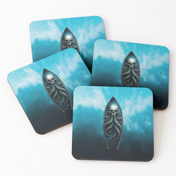 Item preview, Kraken Skull Surfboard – Dark Ocean Deep Sea Horror Design designed and sold by artistwill.