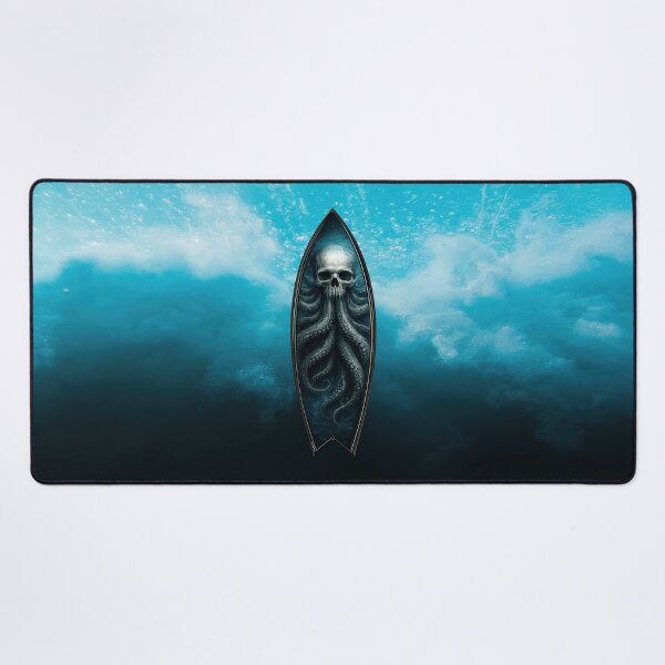 Item preview, Kraken Skull Surfboard – Dark Ocean Deep Sea Horror Design designed and sold by artistwill.