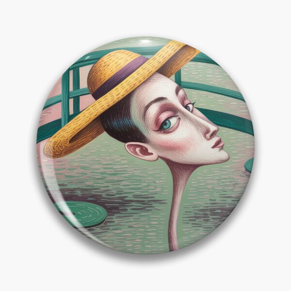 Item preview, The Silent Observer of Giverny – Uncanny Surrealist Travel Poster designed and sold by LeQuirks.