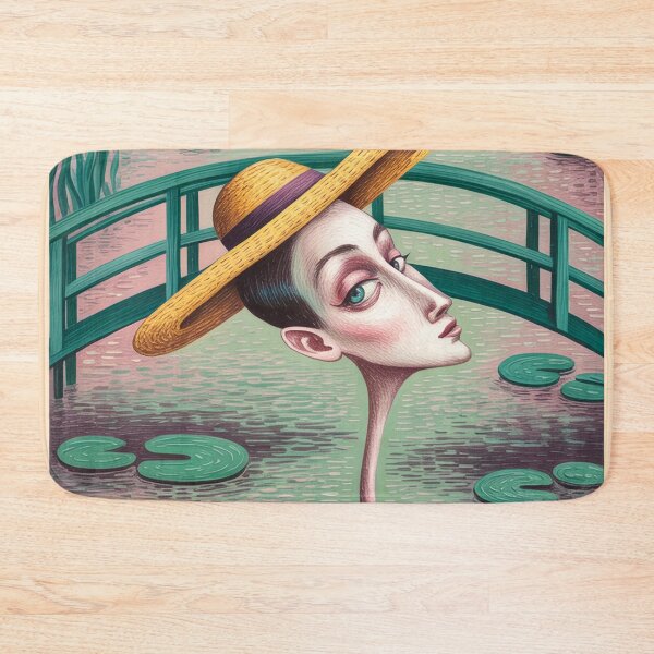 Item preview, The Silent Observer of Giverny – Uncanny Surrealist Travel Poster designed and sold by LeQuirks.