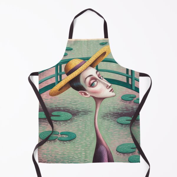 Item preview, The Silent Observer of Giverny – Uncanny Surrealist Travel Poster designed and sold by LeQuirks.