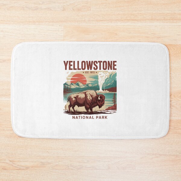 Item preview, Yellowstone National Park Vintage Bison and Geyser Souvenir designed and sold by Polarisofficial.