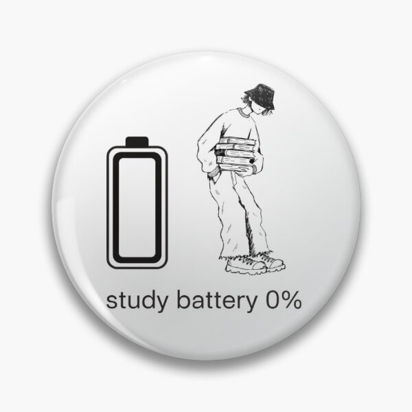 Item preview, Study Battery 0% – Funny Student Burnout Low Energy Sticker designed and sold by Venicia1.
