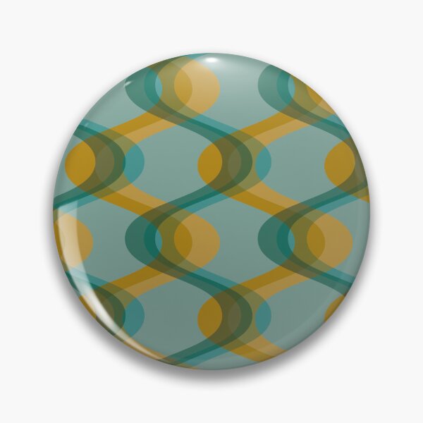 Item preview, Retro 70s Waves - Turquoise and Mustard designed and sold by JMgraphic.