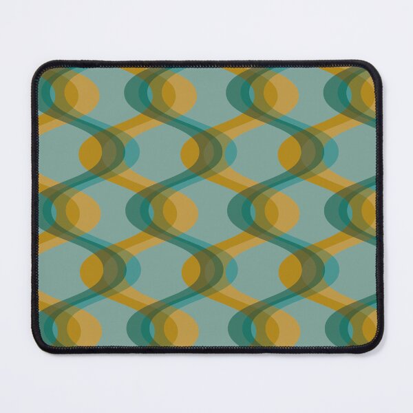 Item preview, Retro 70s Waves - Turquoise and Mustard designed and sold by JMgraphic.