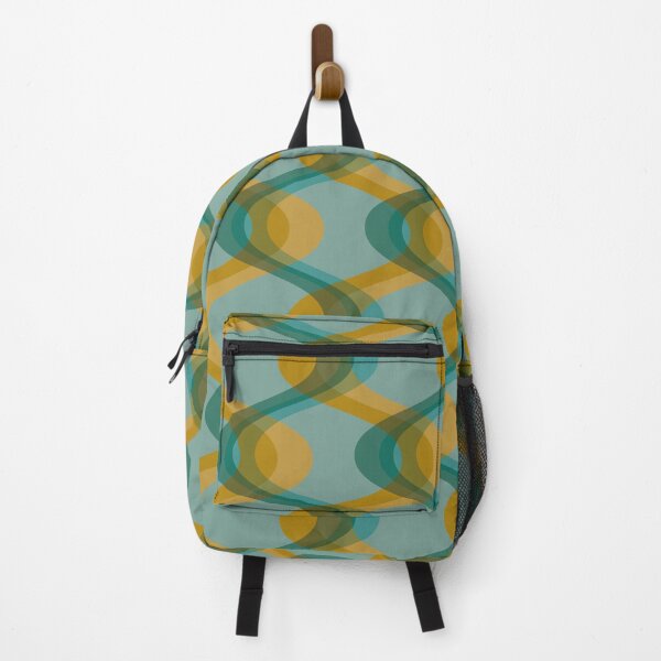 Item preview, Retro 70s Waves - Turquoise and Mustard designed and sold by JMgraphic.