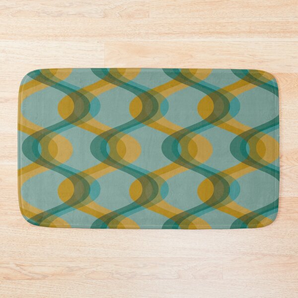 Item preview, Retro 70s Waves - Turquoise and Mustard designed and sold by JMgraphic.