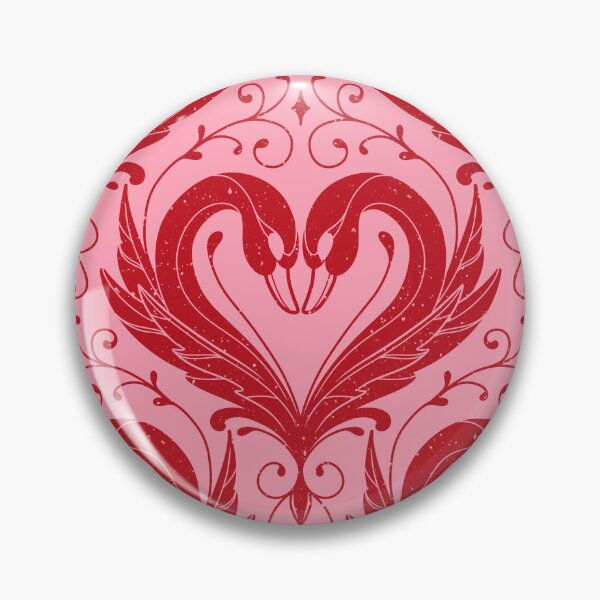 Item preview, Cute Swan Heart Pattern , Red on Pink Romantic Love Birds, Valentine’s Aesthetic Design designed and sold by Guided by Light Art.