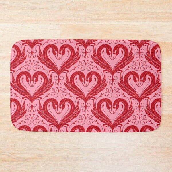 Item preview, Cute Swan Heart Pattern , Red on Pink Romantic Love Birds, Valentine’s Aesthetic Design designed and sold by Guided by Light Art.