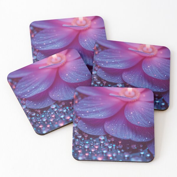 Item preview, Pink and Purple Glitter Flower Macro Photography Wall Art with Sparkling Petals designed and sold by BeautifulVirtues.