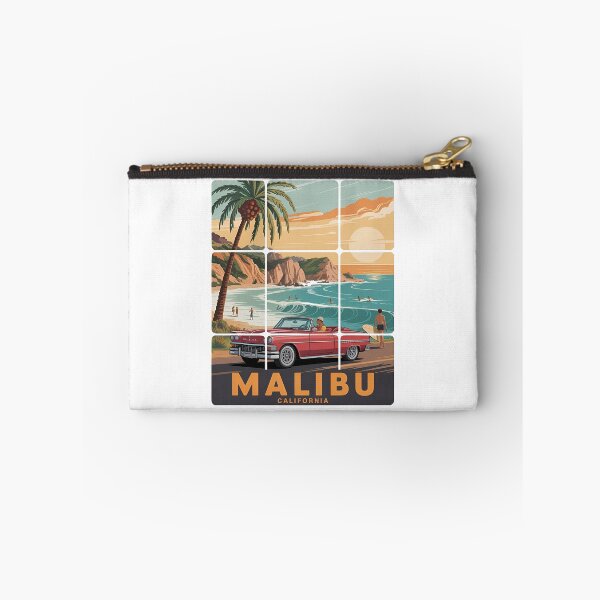 Item preview, Malibu California Vintage Surf and Classic Red Car Retro Souvenir designed and sold by Polarisofficial.