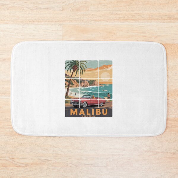 Item preview, Malibu California Vintage Surf and Classic Red Car Retro Souvenir designed and sold by Polarisofficial.
