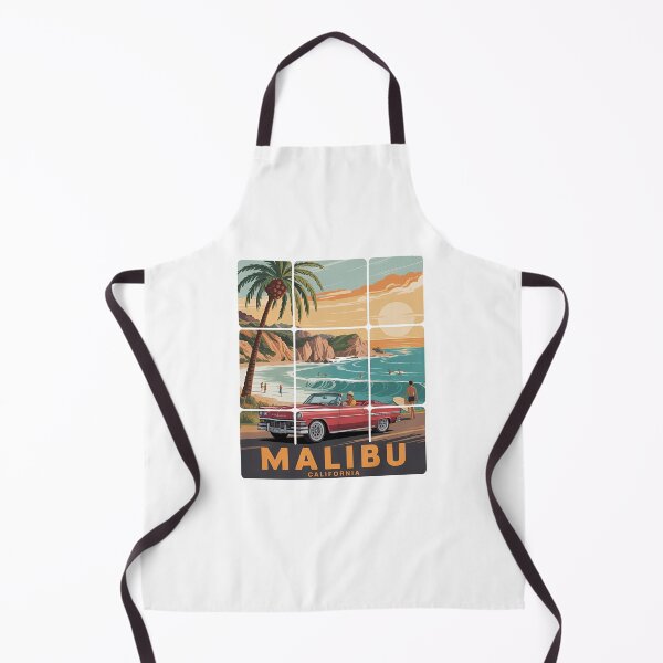 Item preview, Malibu California Vintage Surf and Classic Red Car Retro Souvenir designed and sold by Polarisofficial.