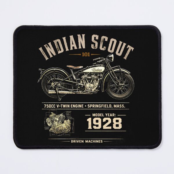 Item preview, Indian Scout 101 1928 Vintage Aesthetic Retro Design designed and sold by EdGraphy.