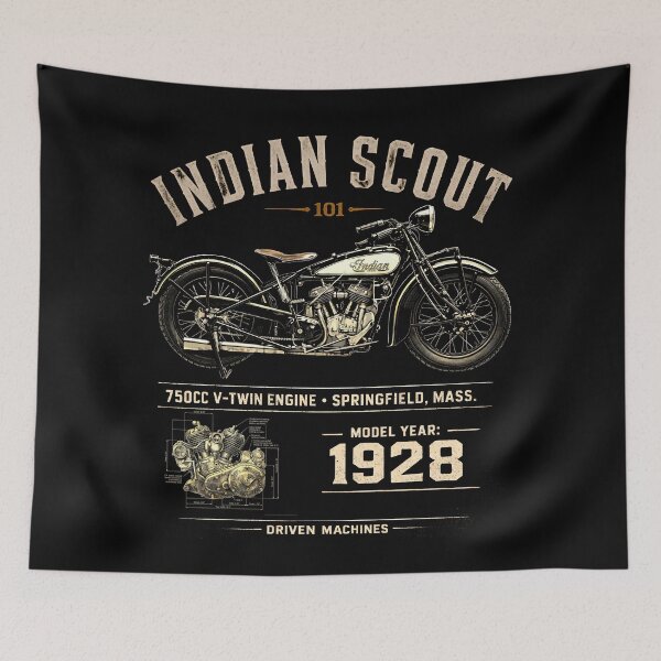 Item preview, Indian Scout 101 1928 Vintage Aesthetic Retro Design designed and sold by EdGraphy.