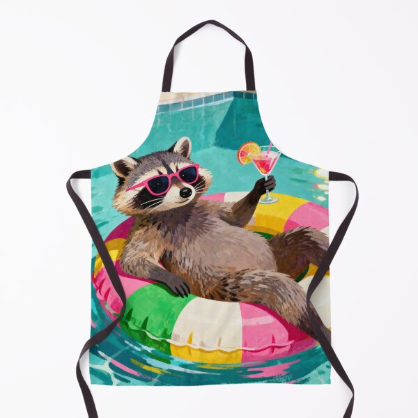 Item preview, Raccoon in a Swimming Pool designed and sold by MyCozyCorner24.