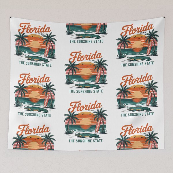 Item preview, Florida The Sunshine State Vintage Gator Surf Retro Souvenir designed and sold by Polarisofficial.