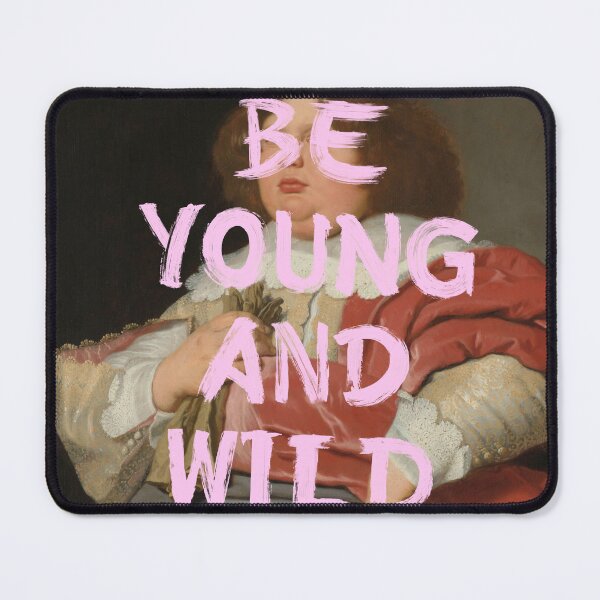 Item preview, Be Young and Wild Baroque Portrait Parody with Pink Satire designed and sold by UtArt.