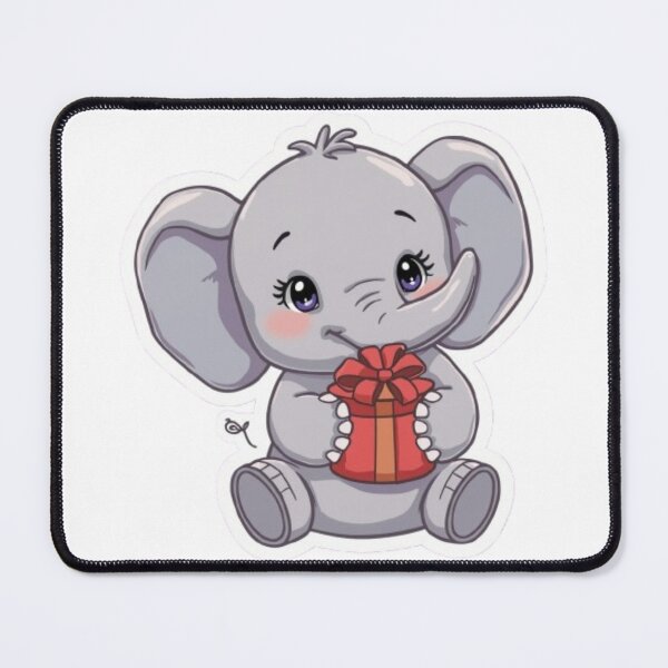 Item preview, Charming Adorable Elephant with Giftbox - Pastel Tones Sticker Design designed and sold by DigitfanStudio.