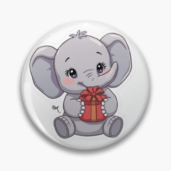 Item preview, Charming Adorable Elephant with Giftbox - Pastel Tones Sticker Design designed and sold by DigitfanStudio.
