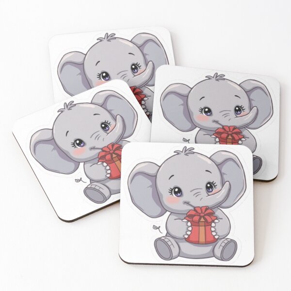 Item preview, Charming Adorable Elephant with Giftbox - Pastel Tones Sticker Design designed and sold by DigitfanStudio.