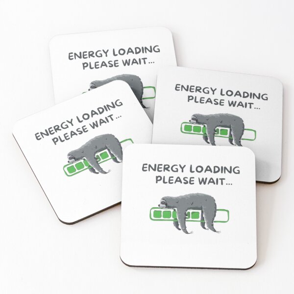 Item preview, Energy Loading Sloth – Funny Low Battery Lazy Sloth T-Shirt designed and sold by MemesCreate1.