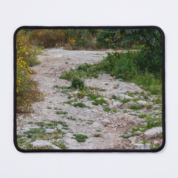 Item preview, Dirt Path Through Yellow Wildflowers and Rocky Ground Along a Quiet Countryside Trail designed and sold by Nmallia.