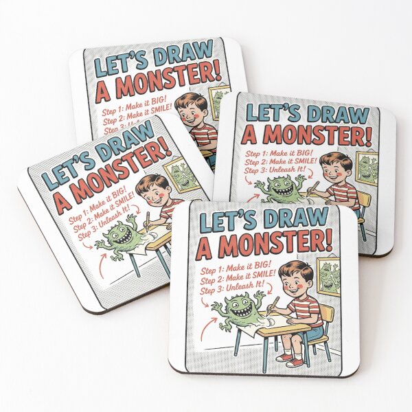 Item preview, Vintage Kitsch Children's Let's Draw A Monster Satire designed and sold by VelvetArchives.