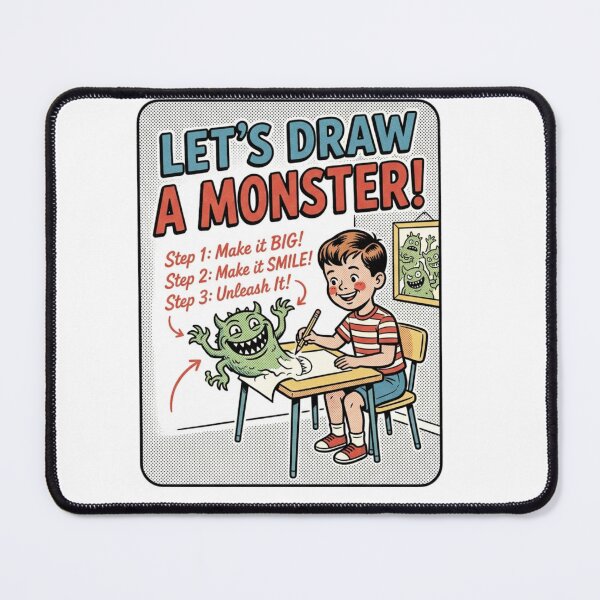 Item preview, Vintage Kitsch Children's Let's Draw A Monster Satire designed and sold by VelvetArchives.