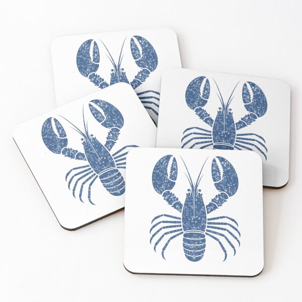 Item preview, Vintage Blue Lobster Illustration Nautical Minimal designed and sold by ByLusya.