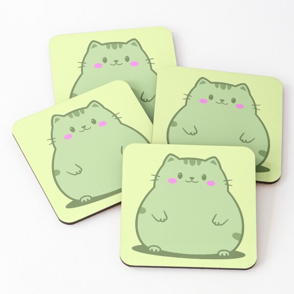 Item preview, Chubby Matcha Green Kitty designed and sold by CamilasPrints.