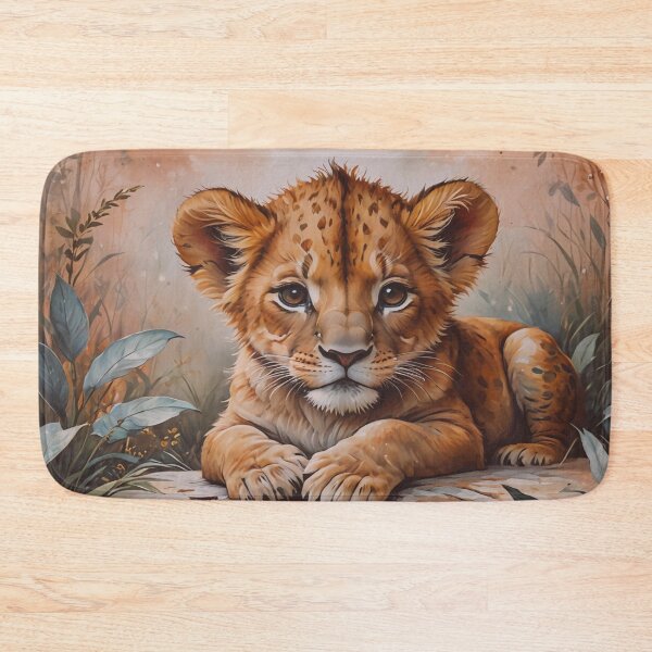 Item preview, Cute Lion Cub in Forest Wall Art designed and sold by BeautifulVirtues.