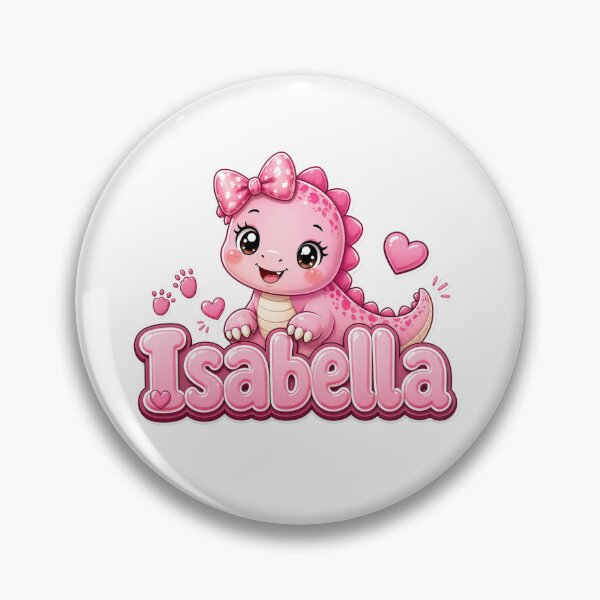 Item preview, Cute Pink Dinosaur Isabella Name Sticker designed and sold by JoyPopSticker.