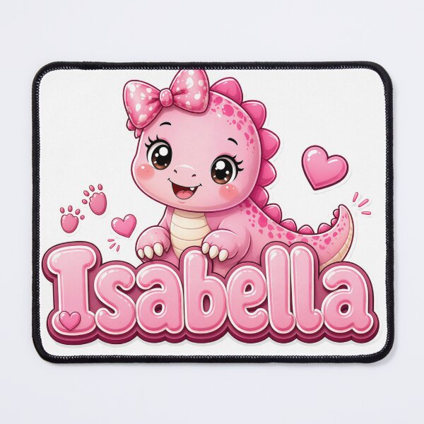 Item preview, Cute Pink Dinosaur Isabella Name Sticker designed and sold by JoyPopSticker.