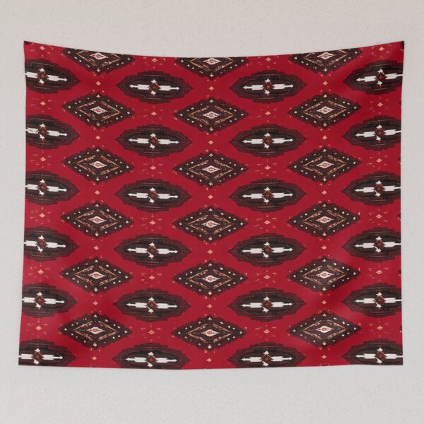 Item preview, Southwestern Red Geometric Pattern - Desert Textile  designed and sold by Myra365Art.