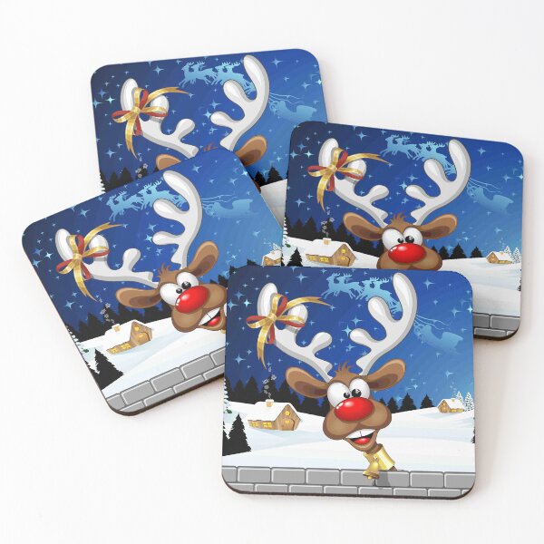 Item preview, Reindeer Meme Cute and Happy peeking Christmas Character designed and sold by BluedarkArt.