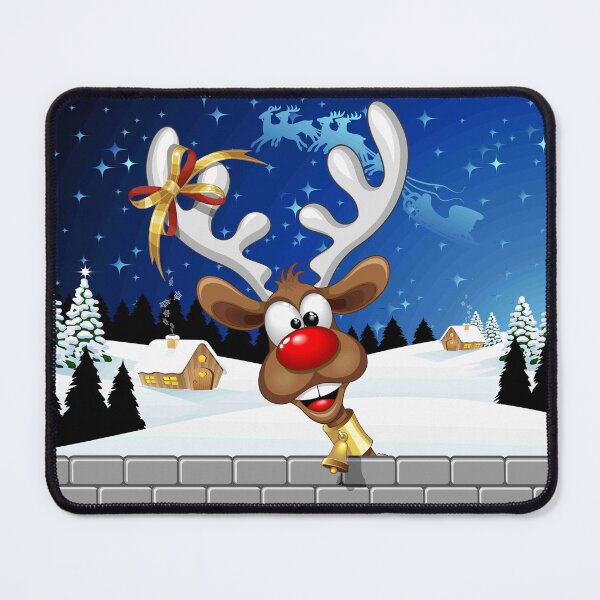 Item preview, Reindeer Meme Cute and Happy peeking Christmas Character designed and sold by BluedarkArt.