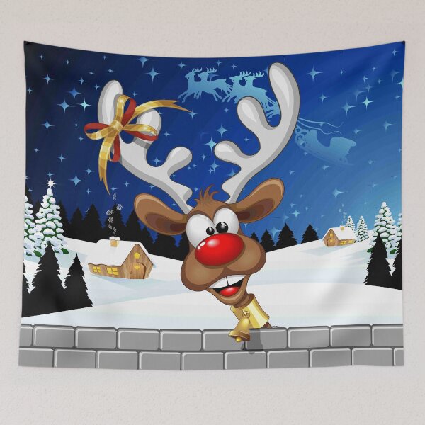 Item preview, Reindeer Meme Cute and Happy peeking Christmas Character designed and sold by BluedarkArt.