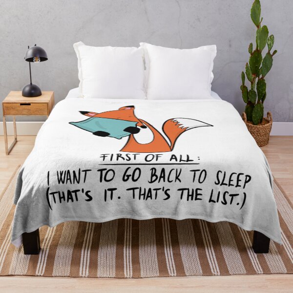 Item preview, Funny Sleepy Fox I Want To Go Back To Sleep designed and sold by DesignFreakArt.