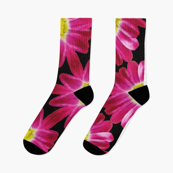 Item preview, Pink Daisy Kaleidoscope on Black – Bold Floral Pattern designed and sold by SilentBloomLab.