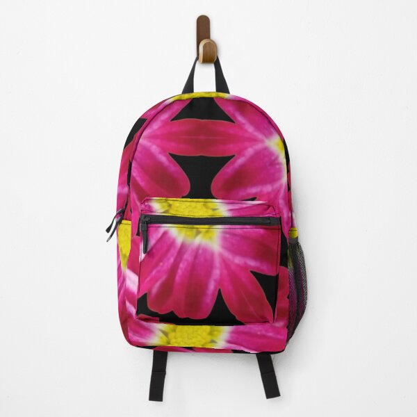 Item preview, Pink Daisy Kaleidoscope on Black – Bold Floral Pattern designed and sold by SilentBloomLab.