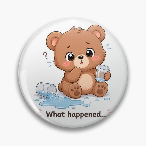 Item preview, Confused Bear Spilled Water What Happened Moment designed and sold by Sadia  Jannat.