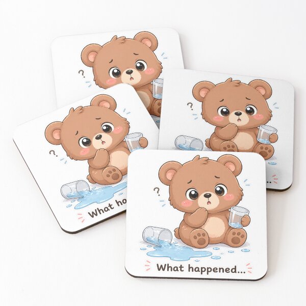 Item preview, Confused Bear Spilled Water What Happened Moment designed and sold by Sadia  Jannat.