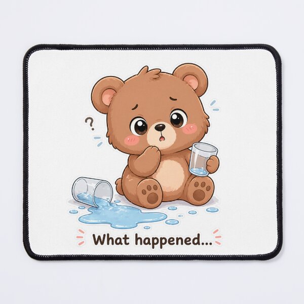 Item preview, Confused Bear Spilled Water What Happened Moment designed and sold by Sadia Jannat.