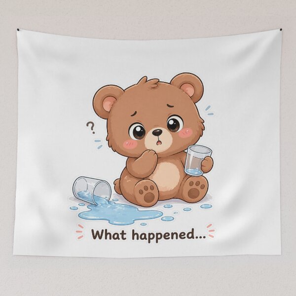Item preview, Confused Bear Spilled Water What Happened Moment designed and sold by Sadia  Jannat.