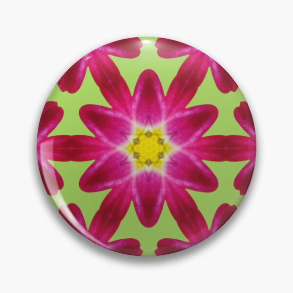 Item preview, Pink Daisy Kaleidoscope on Light Green – Fresh Floral Pattern designed and sold by SilentBloomLab.